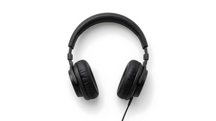 Black over ear headphones on a white background