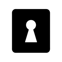Keyhole in a black square with rounded corner design on transparent background