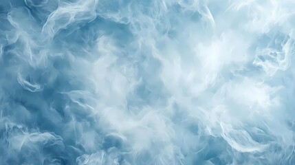 Ethereal blue smoke swirling in a soft, dreamy pattern, creating a tranquil and serene atmosphere