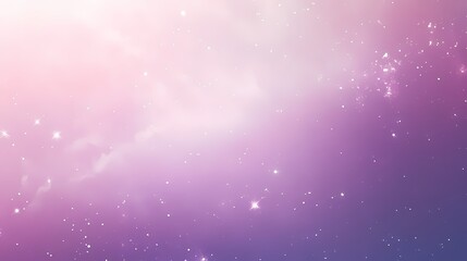 Ethereal cosmic scene with swirling pink and purple hues, dotted with shimmering stars, evoking wonder