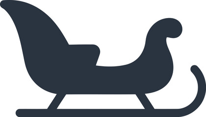 Classic winter sleigh silhouette icon isolated vector graphic symbol for holiday celebration vector