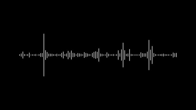 Sound wave audio spectrum black background. audio waveform spectrum animation. sound volume audio lines. Sound waves meter.