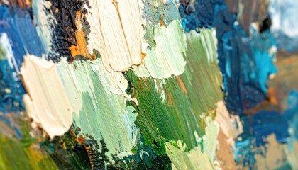 Abstract Impasto Painting with Thick Paint Texture