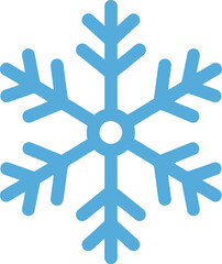 Fototapeta premium Delicate blue snowflake icon symbol winter season christmas holiday celebration abstract design element vector