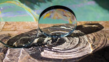 Glass Torus and Caustic Reflections on Stone Surface