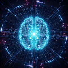 Digital technology illustrates the concept of fractal realms of numbers, displaying an energetic pattern and texture against a black cyberspace backdrop with bright light