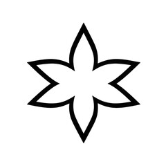 Obraz premium Star-shaped flower design; outline with fine details