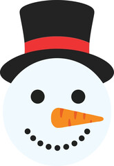 Charming snowman face festive winter character illustration festive holiday design vector
