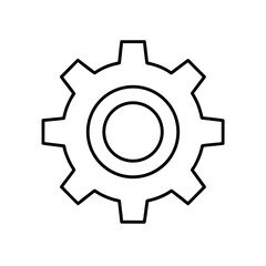 Illustration of a gear with inner circles and teeth on transparent background