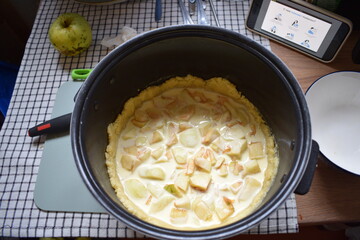 Pie cooked in a slow cooker.