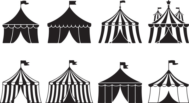 Circus Tent Silhouette Collection For Festive Event