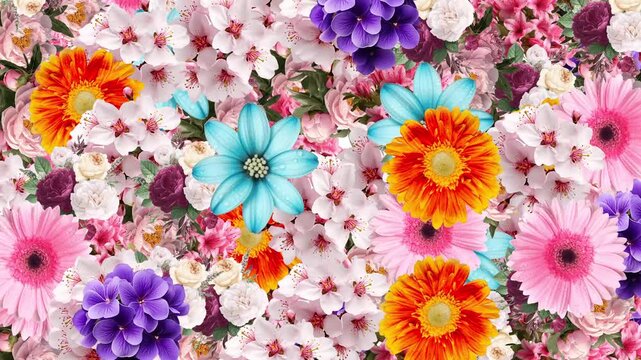 4K Colorful Flowers Animated Background | Vibrant Floral Motion Backdrop in 4K | Dynamic Blooming Flowers Animation | Bright Abstract Floral Moving Background | Modern 4K Animated