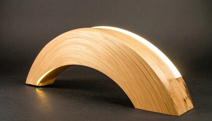 Modern Wooden Arc Lamp with Luminous Edge