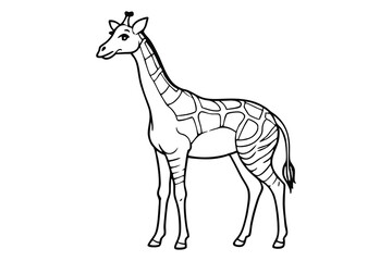 Obraz premium Giraffe Line Art Illustration for Coloring and Design