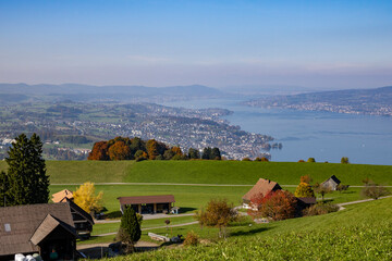 Aussicht auf den Z&uuml;richsee, Etzel, Schwyz