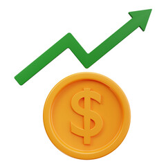 3D Economic Growth Chart Success Concept