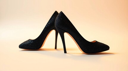 Pair of elegant high heeled shoes isolated studio shot