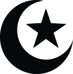 Crescent Moon and Star Symbol