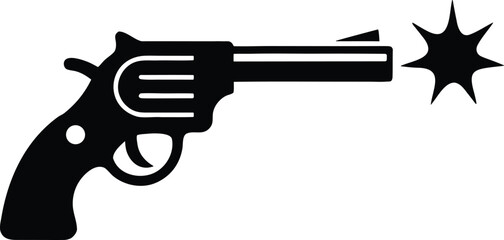 Firing Revolver Silhouette