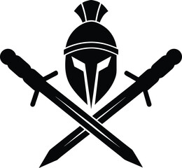 Spartan Helmet with Crossed Swords