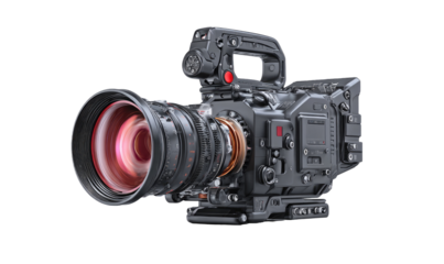 Professional digital cinema camera with large lens