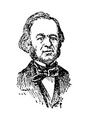 Claude Bernard, 1813 - 1878, a French physiologist, old vintage illustration, 1897