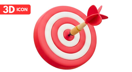 3d target with dart icon for success concept PNG