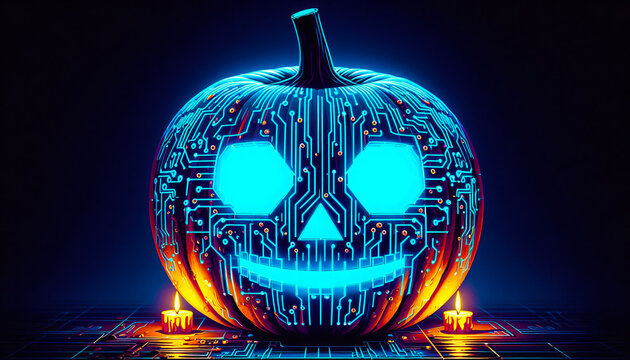Neon Circuit Board Jack-o'-Lantern
- Powered by Adobe