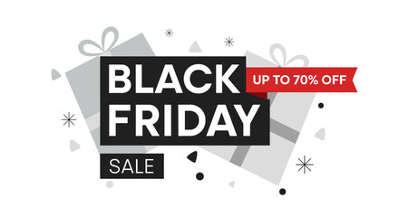 Black Friday Sale graphic banner with 70 off discount Promotion concept