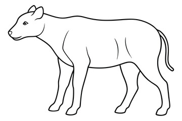 Obraz premium Hyena Line Art Illustration - Simple Spotted Hyena Outline Black and White Vector
