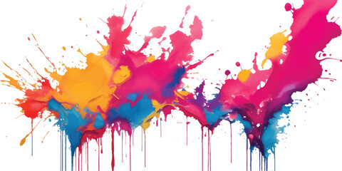 Fototapeta premium Dynamic Paint Powder Explosion with Multicolor Pigment Dust and Bright Rainbow Burst Effect for Artistic Abstract Background and Holi Festival Concept Design