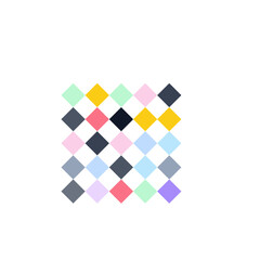 Isometric Mosaic Cubes Art Glassmorphism