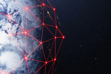 Visualizing Earth s Connectivity A vibrant network illuminates global connection and the reach of technology on the blue