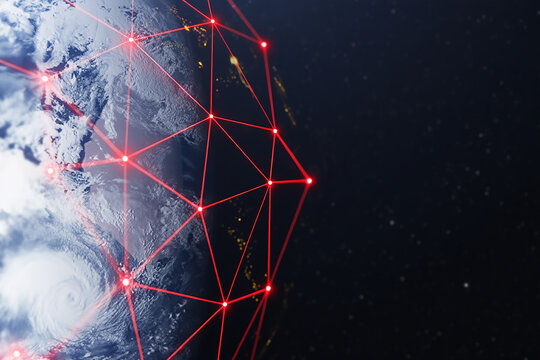 Visualizing Earth s Connectivity A vibrant network illuminates global connection and the reach of technology on the blue