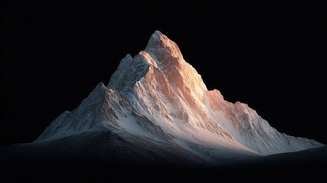 Dramatic peak illuminated against darkness. Symbolizes strength, aspiration, achievement. Perfect for motivational content, backgrounds, presentations, or adventure themes. - Powered by Adobe