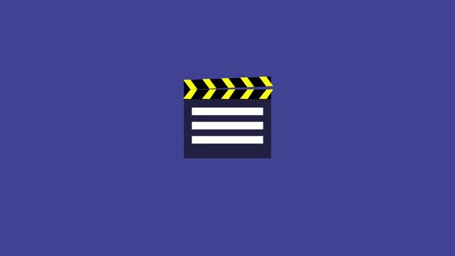 Cinema clapper animation. Clapper board. cinematography concept
