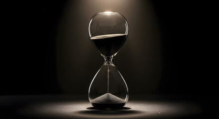Dark Hourglass Symbol of Time Halloween Theme.