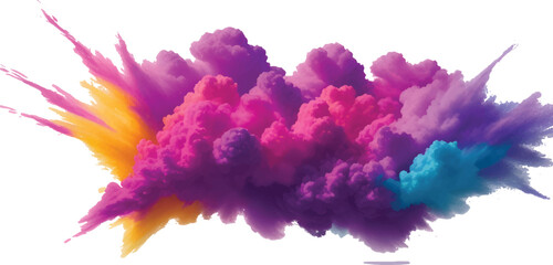 Bright Aquarelle Brush Stroke Explosion in Rainbow Watercolor Shades for Modern Abstract Painting Background and Creative Art Projects