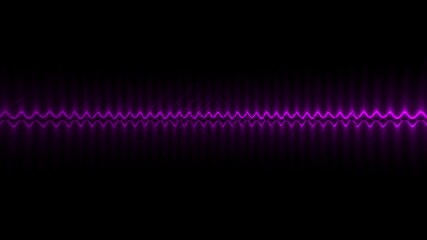 Purple digital sound wave reflection on black background with futuristic glass effect visual light pattern - Powered by Adobe