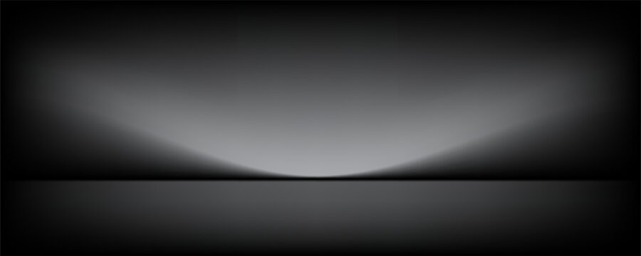 Abstract gradient podium background. Empty gray 3D studio background. Clean scene for product presentation mockup template. eps 10