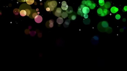 Vibrant multicolor sparkles falling down with glowing lights in dark background - Powered by Adobe