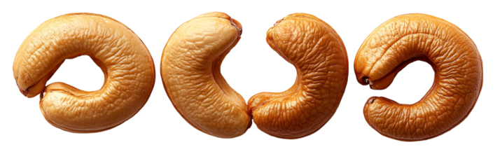 Close up of multiple light orange ring shaped food items