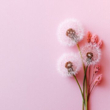 Delicate pastel pink flowers on a soft pink background