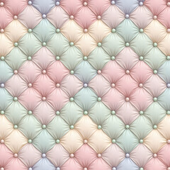 Fototapeta premium Pastel tufted fabric background with button details for design projects