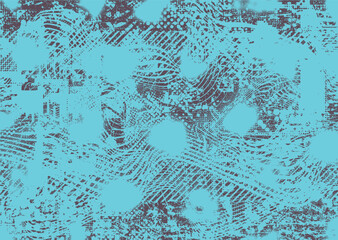 Glitch distorted geometric shape . Noise destroyed logo . Trendy cyber punk poster . Glitched frame .Grunge textured . Distressed effect .Vector shapes with a halftone dots screen print texture.