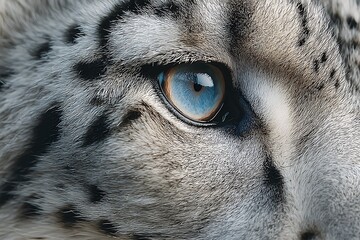 close up of snow leopard eye