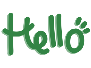 Hello Friendly Hand Drawn Typography Illustration Text Art Sticker Perfect for website, cards and poster