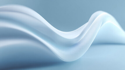 3D abstract wave shape on gradient background, futuristic technology concept with text space