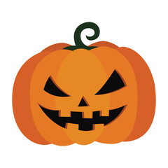 Spooky halloween jack o lantern pumpkin vector illustration in cartoon style for holiday decorations and graphics