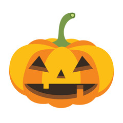 Spooky halloween jack o lantern pumpkin vector illustration in cartoon style for holiday decorations and graphics